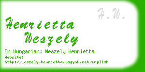 henrietta weszely business card